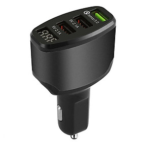 Bộ Chuyển Đổi Sạc Nhanh Xe Hơi 3 Cổng USB - Đen (2.1A 2.1A 3A)