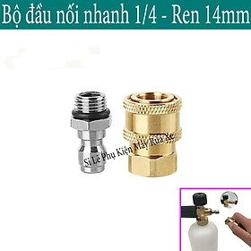 Mua Bộ Khớp Nối Nhanh Ren 14mm Cho Máy Rửa Xe  Đầu Nối Nhanh 1/4 Chất Liệu Đồng Thau