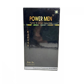 Hình ảnh Bao Cao Su 49mm Kéo Dài Thời Gian Quan Hệ Power Men Tighter Longer Extra Dots (H12) - Gai Nhỏ Li Ti - Che Tên Sản Phẩm 