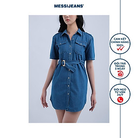 Hình ảnh Đầm nữ jeans thắt nơ eo MESSI WJF0128-21