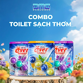 Combo Toilet Sạch Thơm 3 Viên Treo Bồn Cầu Evershine: 1 Viên Treo Hương Chanh + 2 Viên Treo Hương Lavender (Siêu Tiết Kiệm)
