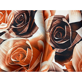 Vải đầm thun dày hoa hồng MS3699