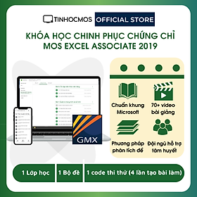 Hình ảnh Khóa Ôn thi chứng chỉ MOS Excel 2019 Associate Specialist (Kèm Video bài giảng) - Thành thạo ứng dụng tin học văn phòng cơ bản - tinhocmos