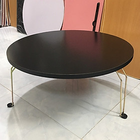 Mua Bàn trà  cafe  bàn ăn  bàn làm việc mặt bàn đen chân sắt gấp gọn tiện lợi  đa năng đường kính 60cm