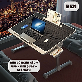 Mua Bàn Học Thông Minh Gấp Gọn Đa Năng Có Khe Cắm tablet Và Ngăn Kéo - kèm Đèn quạt  cổng sạc USB