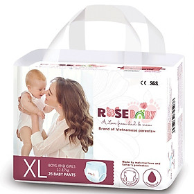 Bỉm tã quần ROSE BABY size XL 26 miếng 12-17kg