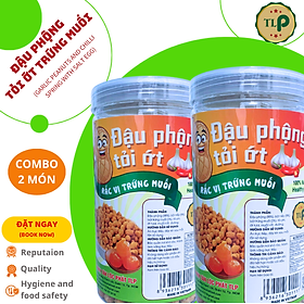 ĐẬU PHỘNG TỎI ỚT RẮC VỊ TRỨNG MUỐI TÂN LỘC PHÁT COMBO 2 HŨ - MỖI HŨ 300G