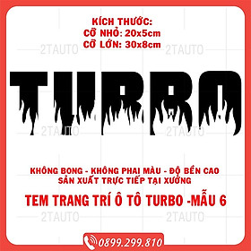 Sticker chữ TURBO tem dán trang trí ô tô xe hơi chống nước, chống phai màu, mẫu mã đa dạng độc đáo - MẪU 6