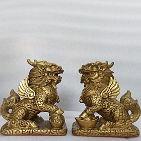 Mua Tượng đôi kỳ lân bằng đồng thau linh vật phong thủy  Cặp kỳ lân bằng đồng