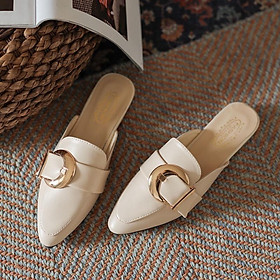 Mua Genuine genuine soft leather Baotou half slippers women s summer 2021 new versatile outdoor slippers women s summer wear