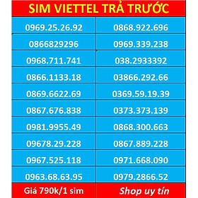 Sim viettel số đẹp - Hàng chính hãng