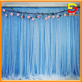 Mua Rèm Trang Trí Sinh Nhật 2 Lớp (Voan nhúng + lưới) Rèm Vải Voan Làm Phông Nền Background Sự Kiện DG-399