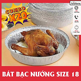 Set 50 giấy bạc size 18 đựng thực phẩm dùng cho nồi chiên không dầu. khay bát bạc 18cm tái sử dụng được