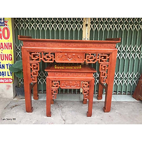 Mua Bộ bàn thờ mẹ con gỗ sồi màu cánh gián 1m07