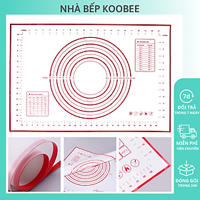 Mua Thảm silicon nhào bột chống dính KOOBEE có vòng tròn và thang đo kích thước - Dụng cụ làm bánh tiện dụng cho nhà bếp