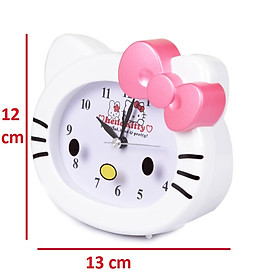 Đồng hồ báo thức để bàn Hello Kitty 15cm làm quà tặng sinh nhật cho bé cute dễ thương