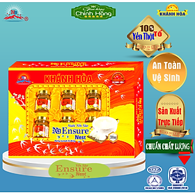 Yến Chưng Đường Phèn Ensure Nest Khánh Hoà 300mg(25%) -Yến Tươi Khay Quà Tặng Cao Cấp 6 hủ/70ml