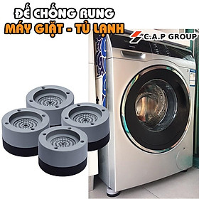 Bộ 4 chân đế cao su chống rung máy giặt đời mới - chân đế kê tủ lạnh đa năng bàn ghế - Sofa - tủ quần áo - giường (TQ)