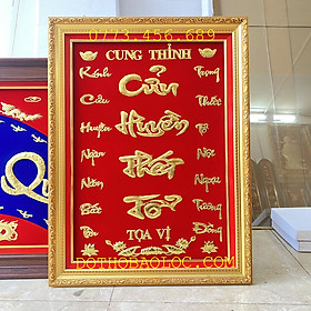Mua Cửu Huyền Thất Tổ chữ Việt dát vàng 24 k cao 80cm x 60cm – Khung nhựa nhập khẩu Cao 80cm x Ngang 60cm