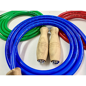 Dây nhảy tập thể dục , giảm cân tại nhà làm bằng cán gỗ nặng 600gr phù hợp mọi lứa tuổi cả nam và nữ có 4 size , 4 màu để lựa chọn
