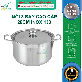 Nồi luộc gà Fivestar 28cm nắp inox tặng 5 muỗng ăn