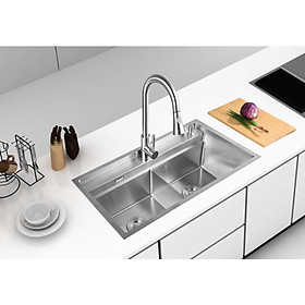 Mua Chậu rửa chén bát inox 304 loại 2 hố cao cấp