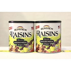 Combo 2 Hộp Nho Khô Mỹ Thập Cẩm Không Hạt Sunview Raisins Seedless Medley 425g