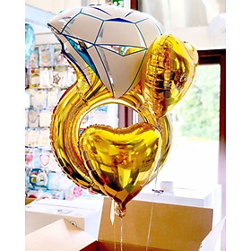 Bong bóng hình nhẫn Happy Anniversary- Ring shape balloon hpni49
