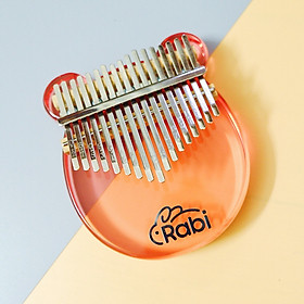 Combo Đàn Kalimba Trong Suốt RABI RC04 Hình Gấu Đỏ, Kalimba Tab