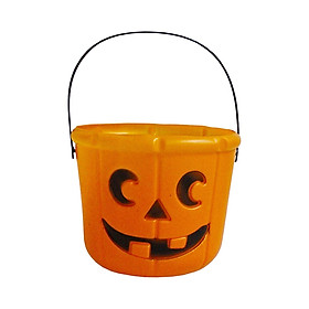 Pumpkin Bucket Trick or Treat Bucket Large with Handle for Party Decoration