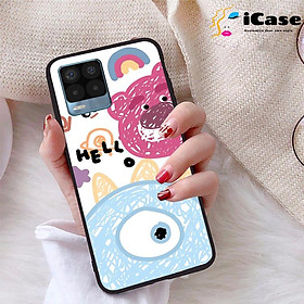 Ốp lưng iCase dành cho Realme 8 Pro chất liệu viền dẻo lưng cứng nhám TPU có hai lỗ xỏ dây đeo in nổi 4D hình bộ sưu tập Color Fun 05