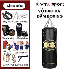Vỏ bao cát đấm bốc boxing da Kamat KYTA SPORT 100cm 120cm treo tường tặng 14 quà