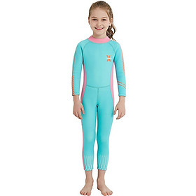 Girl's One-Piece Long-Sleeved Wetsuit 2.5Mm Neoprene Surfing Snorkeling Diving Jellyfish Suit