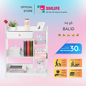 Giá đỡ sách gia đình bằng gỗ công nghiệp MDF đẹp SMLIFE Balid