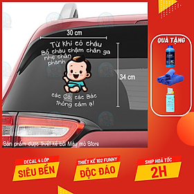 1.	Tem Dán Ô Tô Baby In Car, Dán Đuôi Xe Ô Tô, Decal Dán Trang Trí Xe Ô Tô Nhiều Hình Ngộ Nghĩnh - Mẫu 2