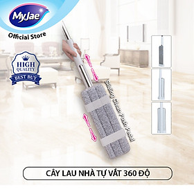 Cây lau nhà tự vắt MyJae 360 độ, bông lau sợi siêu mảnh, tác động kép lau sạch gấp 2 lần, thiết kế đứng, nhỏ gọn, tiện dụng (tặng kèm 1 bông lau)