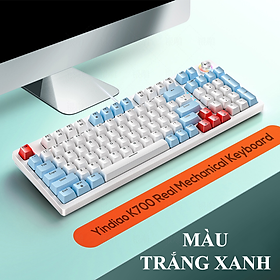 Mua Bàn phím cơ blue switch YINDIAO K700 thiết kế mini 96 phím với nút vặn đa năng có 12 chế độ đèn LED cực đẹp - Hàng Chính Hãng