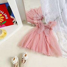 Váy đầm voan mềm mịn họa tiết cánh tiên dễ thương
