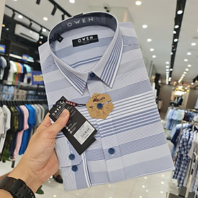 OWEN - Áo sơ mi nam dài tay dáng SLIMFIT sợi Cafe - Mã AS23326D