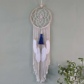 Dreamcatcher trang trí khung tròn lưới nhện tặng kèm móc dán tường