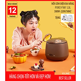 Nồi cơm điện đa năng vịt vàng Sally, gấu nâu Brown dễ thương dung tích 1,5L nấu cơm, canh, cháo, lẩu,...