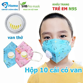 Khẩu trang y tế n95 có van trẻ em màu xanh