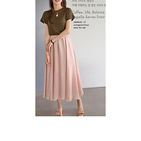 Q840620 CHÂN VÁY MIDI XÒE