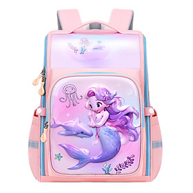 Balo chống gù dáng hộp cho bé gái, ,balo học sinh tiểu học siêu dễ thương HS1113