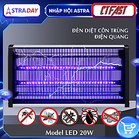 Đèn bắt muỗi và các loại côn trùng điện quang cao cấp CTFAST 02 - Máy diệt ruồi tự động bằng sóng ánh sáng, điện cao áp thiết kế lưới bảo vệ an toàn hoạt động êm ái, sử dụng tại nhà, cơ quan trường học