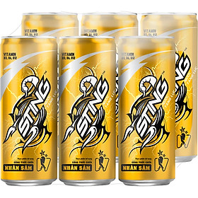 Lốc 6 Lon Nước Tăng Lực Sting Vàng (320ml/Lon)