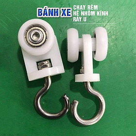 Bánh xe chạy rèm PVC, rèm công nghiệp, hệ nhôm kính, chạy ray 3cm, loại 2 bánh nhựa, móc thép không gỉ MIHOCO-Hàng chính hãng