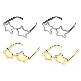 4 Pieces Star Sunglasses Novelty Eyeglasses Fancy Dress Glasses Accessories