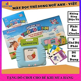 Máy đọc thẻ song ngữ Việt - Anh Flashcard 112 thẻ 224 từ vựng. Cổng sạc usb không sóng, đồ chơi thông minh cho trẻ em