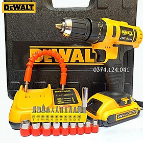 Máy Khoan Pin Cầm Tay Dewalt 24V Búa, Bắn Vít - TẶNG Phụ Kiên 22 Chi tiết - Máy Khoan 3 Chức Năng Búa - Khoan Bê Tông
